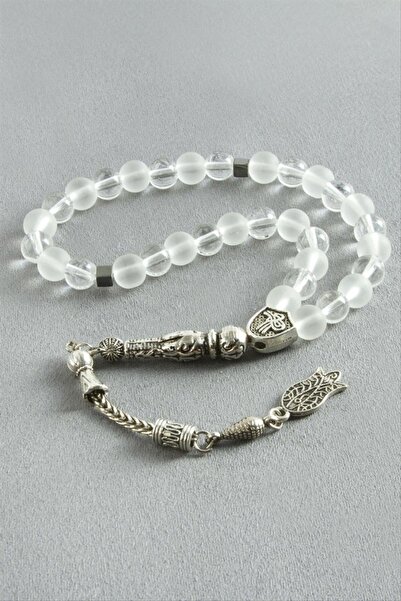 ZERO LAND Gldisptm Quartz Natural Stone Prayer Beads 8 mm (170339) - Transparent