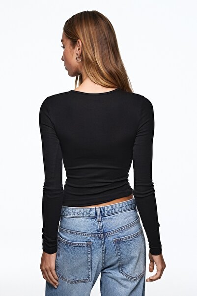 Bershka Uzun kollu bisiklet yaka tişört