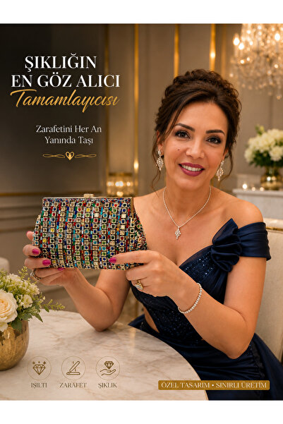 Guja 25Yc1292 Colorful Stone Evening Dress Bag