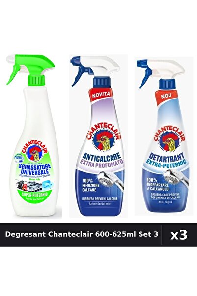 Chanteclair Set 3 Degresant Universal 600-625ml - Lămâie, Extra Parfumat, Ant...