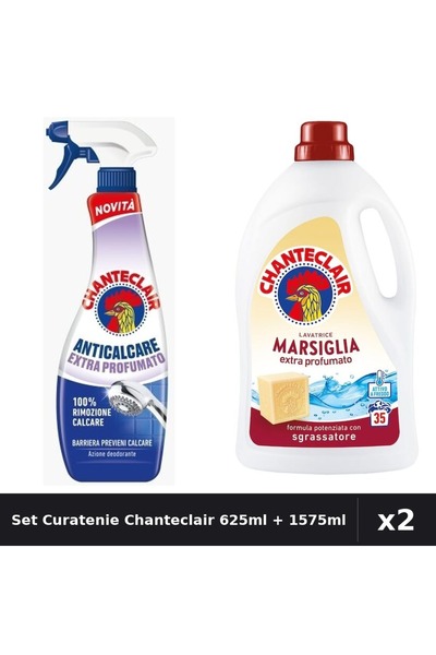 Chanteclair Set 2 Curatenie - Degresant 625ml + Detergent Rufe 1575ml 35 Spalari