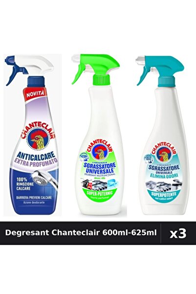 Chanteclair Set 3 Degresant Universal 600ml - Lămâie, Anti-Miros, Extra Parfumat