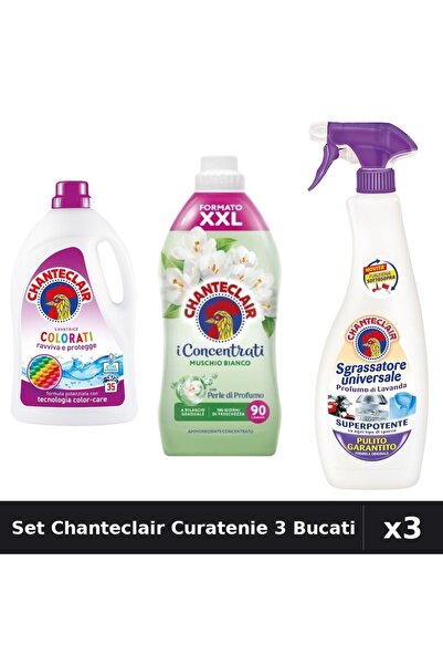 Chanteclair Set 3 Detergent și Balsam 1575ml 1800ml - Color, Mosc Alb, Curate...