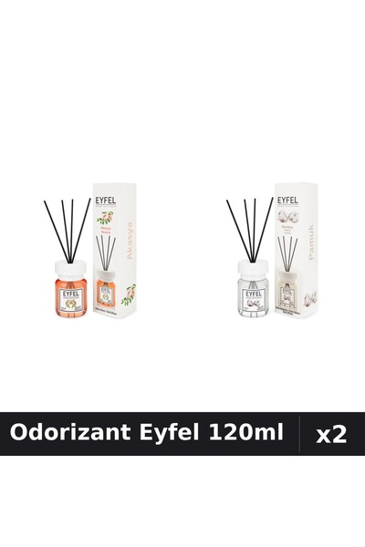 Eyfel Set 2 Odorizant Camera cu Betisoare - Acacia, Bumbac 120ml