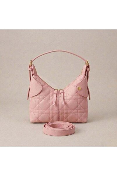 Generic Elegant Quilted Leather Hobo Shoulder Bag with Adjustable Strap & Det...