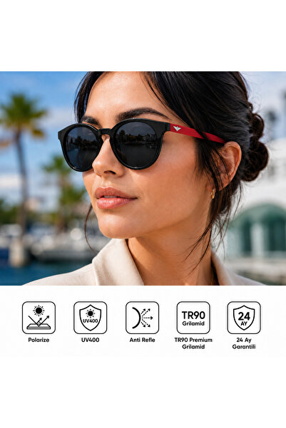 EXELİNE COL 127 Yeni Premium Seri Polarize Kadın Güneş Gözlüğü-Polarize-UV400...