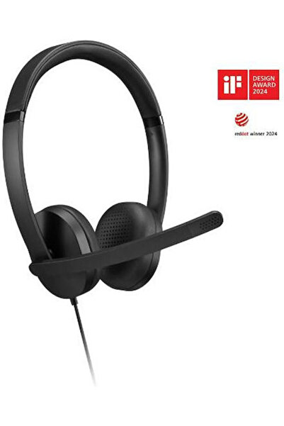 LENOVO Ακουστικά πολυμέσων επί του αυτιού με μικρόφωνο USB-A 4XD1P83425
