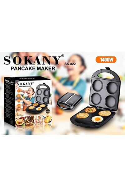 SOKANY 1400 واط 🍳 مقلاة كهربائية لصنع الفطائر بـ 4 أكواب غير لاصقة - صانعة ف...