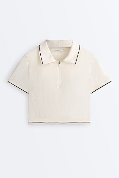 Oysho Seamless contrast short-sleeved polo shirt