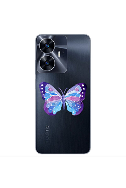 Other Realme Note 50 Big Butterfly Transparent Silicone TPU Θήκη