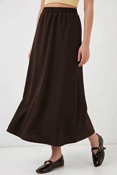 Efnaz style Women's Double Pocket Brown Skirt