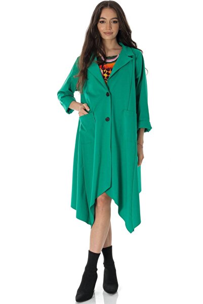 ROHBOUTIQUE Palton șic asimetric verde Aimelia JR642
