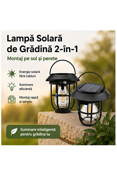 OEM 2-in-1 Solar Garden Lamp – Ground or Wall Mount, Decorative Lighting and ...