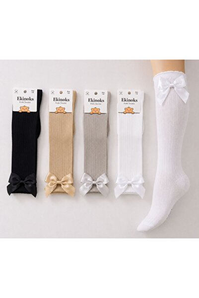 mikam 4-Pack of Festive Wedding Knee-High Socks with Bows