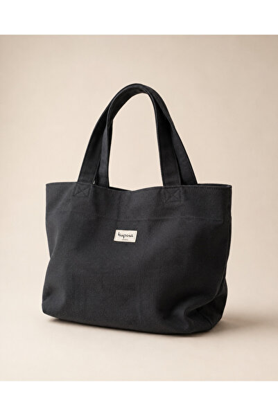 KUPİNA Noir Tote El Yapımı Bez Çanta