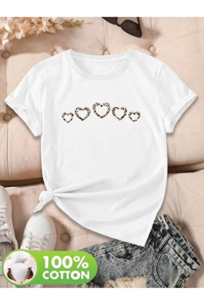 PAVRO Unisex Άνετο T-shirt με μικτό σχέδιο και στάμπα
