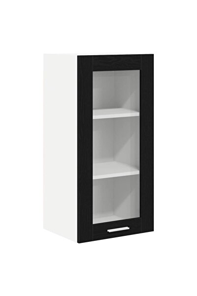 vidaxl Wall cabinet Black Oak 40 x 31 x 80 cm Composite wood