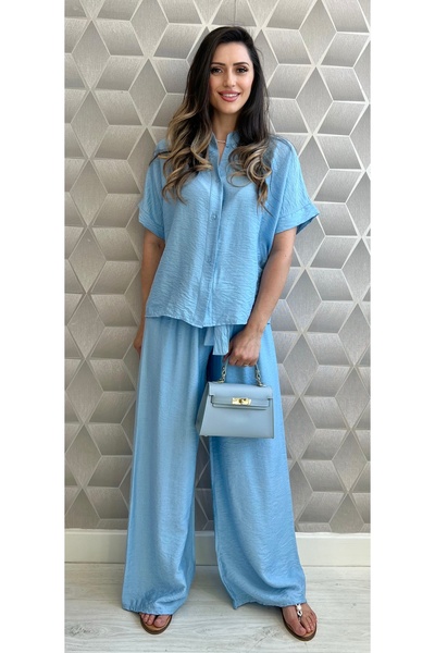styleFlex Women's Summer Set Made of 87% Viscose – Short-Sleeved and Wide Leg...