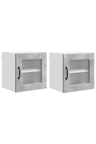 vidaxl Kitchen cabinet with shelf 2 pcs Concrete grey 40 x 31 x 40 cm