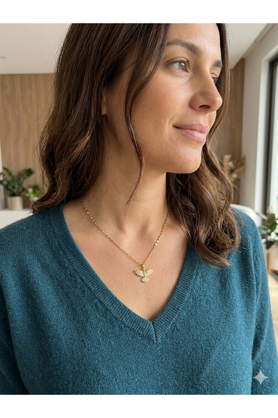 alias takı Stainless Steel Zircon Stone Phoenix Figured Women's Necklace