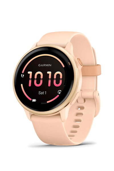 Garmin Vivoactive 6 42 mm Metalik Pembe Silikon Kayışlı Akıllı Saat