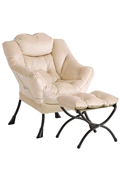 Garvee Velvet Lazy Lounge Chair with Armrests & Side Pocket