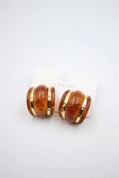 Marsilyan Nvdn- Ieg - Acrylic Earrings - Brown Iegrs-Nvdn1