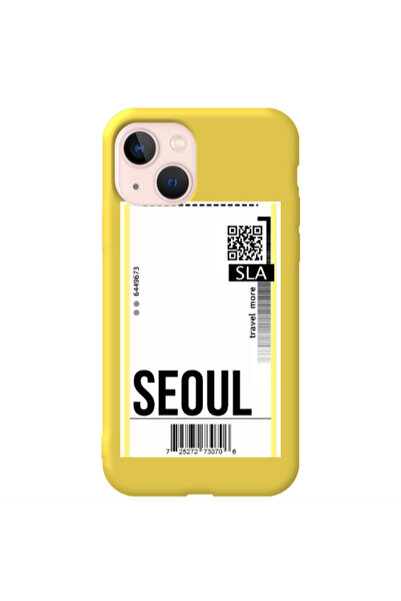 Other Apple iPhone 13 Seoul Travel More Yellow Colored Silicone TPU Θήκη