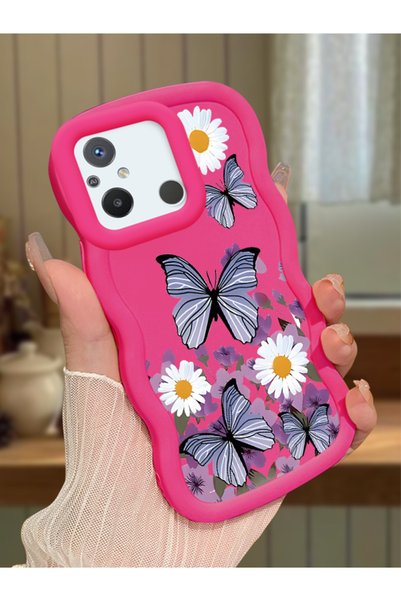 Hontinga Poco C55 Compatible Case Camera Protector Red Silicone Couple Phone ...