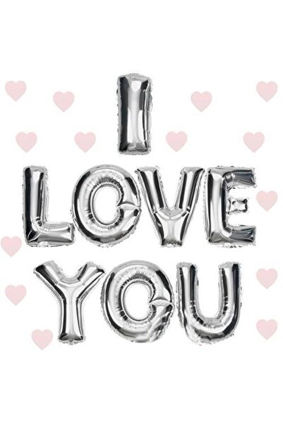 ForWhat بالون فويل فضي مقاس 35 سم بعبارة I Love You للمكتب المنزلي وحفلات الم...