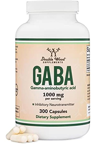 Double Wood Supplements غابا (300 كبسولة، 1000 ملغ لكل حصة) يعزز الهدوء والاس...