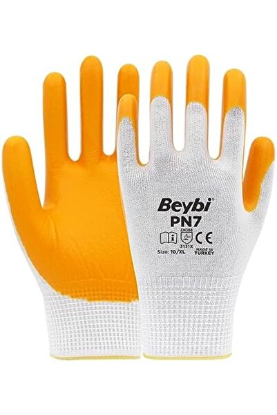 Yıldızan Terra Organik Beybi Polyester Knitted Nitrile Gloves, Semi-Coated, W...