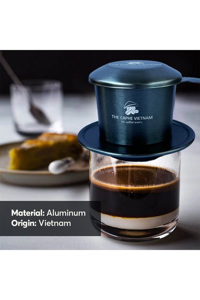 The Caphe Vietnam Vietnamese Coffee Phin Filter (Midnight Grey) | Aluminium Drip Coffee Maker | Traditional Slow Drip Brewer | Reusable Coffee Filter | Portable Coffee Maker