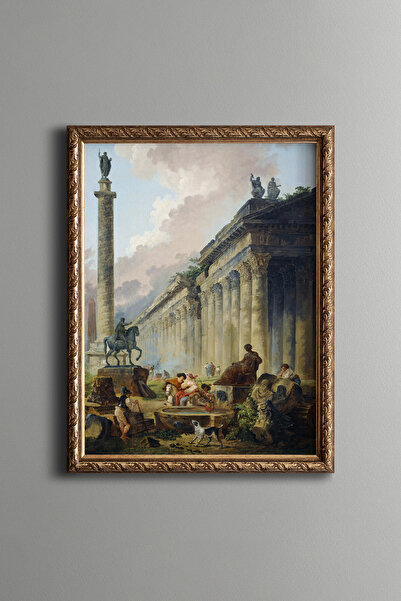 epiqart Ancient Roman Pillars - Vintage Patterned Frame - Slim Model