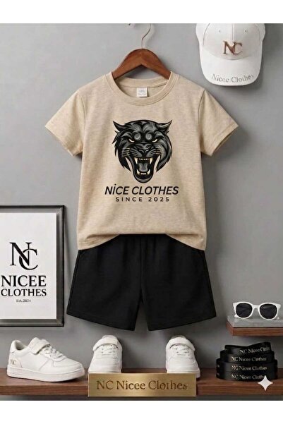 NC Nicee Clothes LETNJA DEČJA MAJICA I KRATKE HLAČE UNISEKS (LEP LEOPARD PRINT)