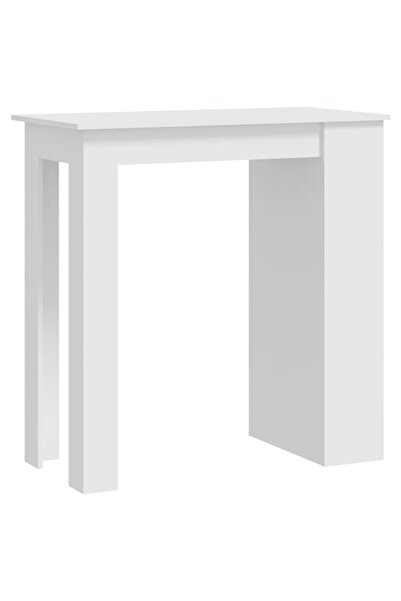 vidaxl Masă de bar cu raft de depozitare, alb, 102x50x103,5 cm, PAL