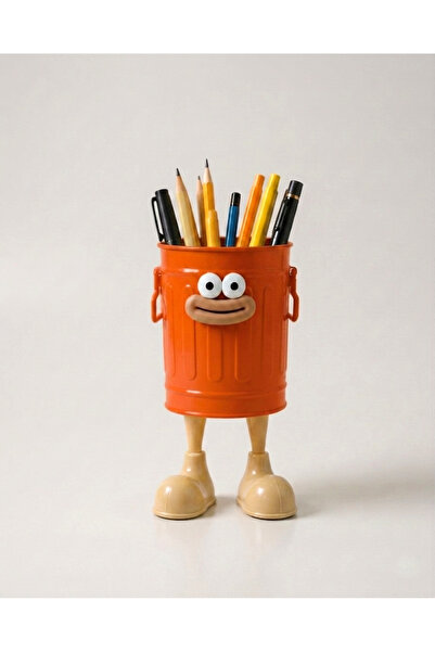 Limmy Cute and Funny Desktop Pen Holder with Metal Body - Orange