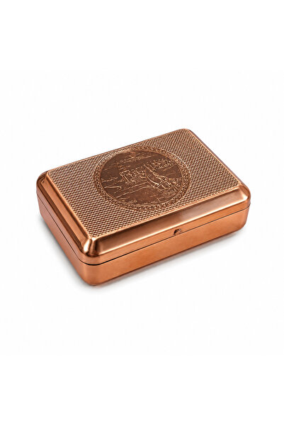 Han Tobacco Bakır Desenli Metal Mini Tütün Tabakası Kapaklı Taşınabilir Tütün...