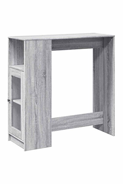 vidaxl Masă bar cu rafturi, gri sonoma, 101x40x103,5 cm lemn prelucrat