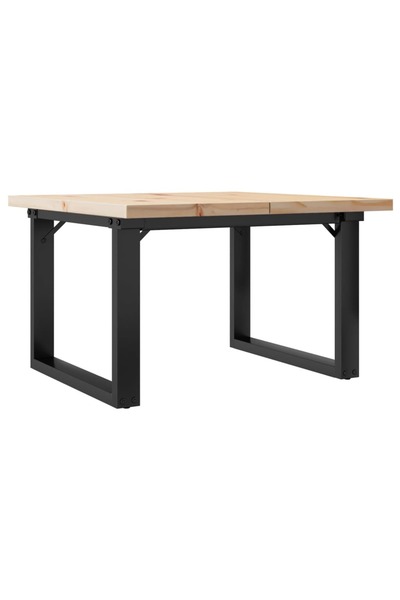 vidaxl Masă de cafea, cadru O, 60x60x40,5 cm, lemn masiv pin și Oţel