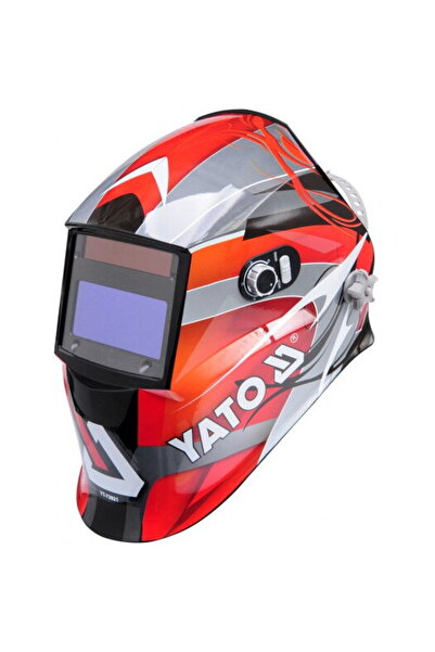 yato Masca de sudura cu auto-intunecare YT-73921, Plastic, Rosu