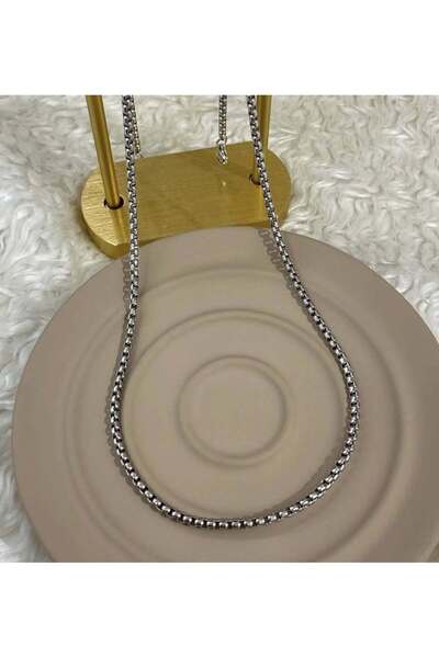 ESJ Stainless Steel Italian Knitted Unisex Necklace 2 mm Length: 55+5 cm E67