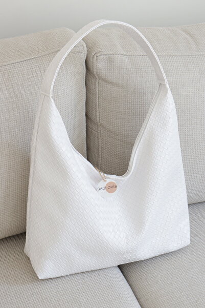 BAGLOVİS Women's Knitted Patterned Shoulder Bag Large Daily Hobo Casual Bag W...