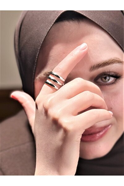 TRENDTAKI Trio Üççizgi Vintage Ring Gold Plated 482
