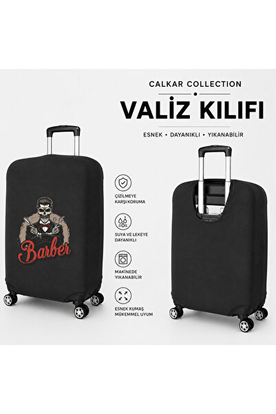CALKARCOLLECTION غطاء حقيبة سفر أسود مطبوع من Travel Mode3، واقي للحقائب