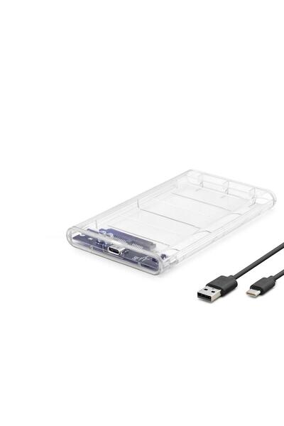 ForWhat Transparent Plastic Typec3.1 Usb3.0 2.5" Hdd Case for Office Home Off...