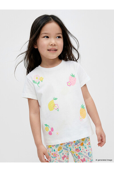 LC Waikiki Crew Neck Printed Girl's T-Shirt