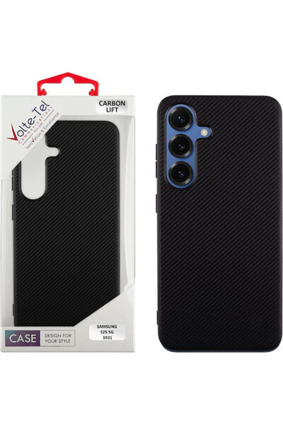 Other Volte-Tel Carbon Lift Πίσω Κάλυμμα Σιλικόνης Μαύρο (Galaxy S25)