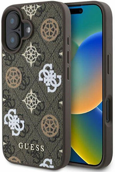Guess Πίσω Θήκη Peony από Συνθετικό Δέρμα Καφέ (iPhone 16, Guess) Κωδικός: GU...