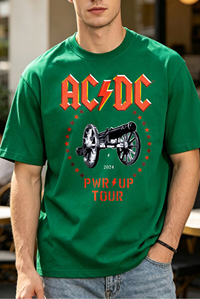 Fleck تي شيرتات كلاسيكية على طراز الروك للرجال من Ac Dc 2024 Pwr Up Tour Cann...